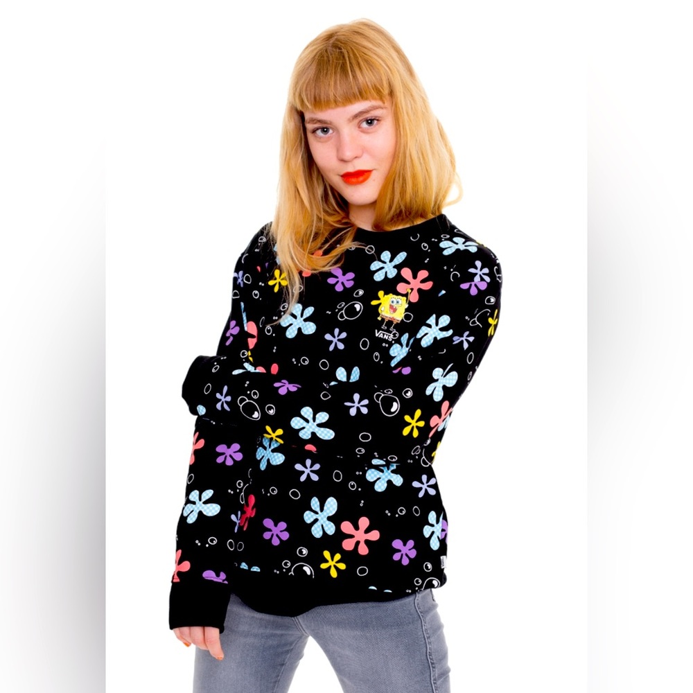 Limited edition Vans X SpongeBob Aloha crew sweatshirt. Size S